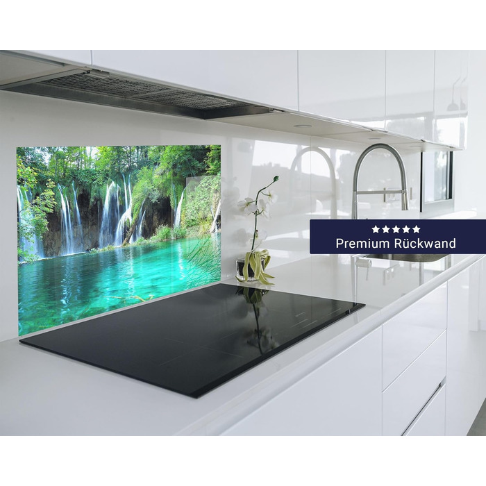 Кухонний фартух timalo зі скляним виглядом Північне море, очерет, захід сонця, океан, солома 2 мм акрилове скло Бризокості для плити, кухонний скляний фартух, акрилові скляні стінові панелі, захисна панель для фартуха (80 x 50 см, 312- Водоспади)