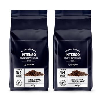 Кава в зернах, смажена від Kitchen-Profi, 1 кг (2 упаковки по 500 г), сертифікована Rainforest Alliance (Caff Intenso, 500 г (2 упаковки)) Кава в зернах, смажена від Kitchen-Profi, 1 кг (2 упаковки по 500 г), сертифікована Rainforest Alliance (Caff Intenso, 500 г (2 упаковки))