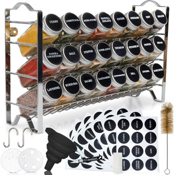 Підставка для спецій трирівнева з 24 баночками, хромована Deco haus