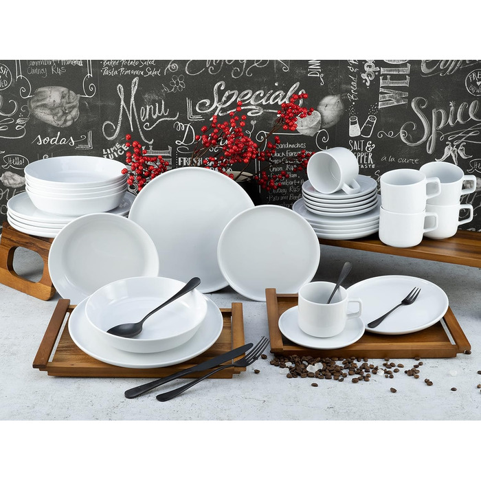 Набор посуды на 6 персон, 30 предметов, белый Chef Collection Creatable