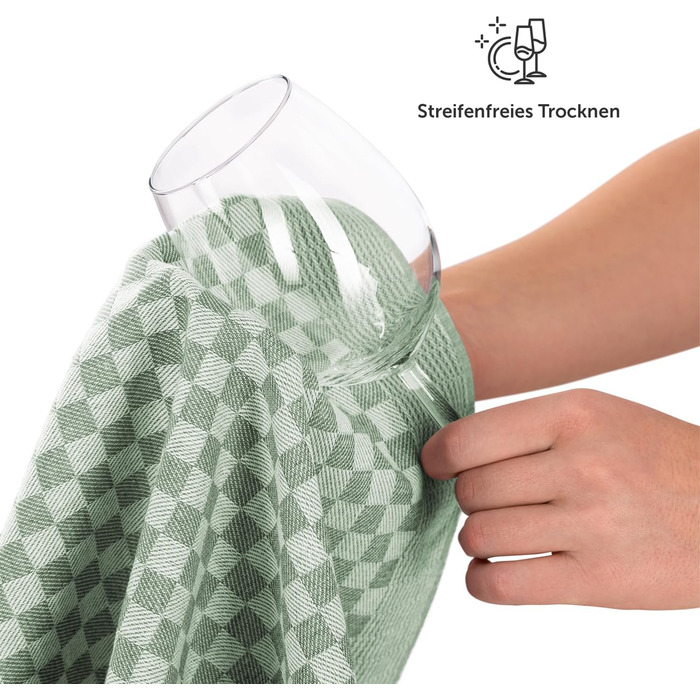 Кухонні рушники бавовняні 50 x 70 см, набір 5 предметів, зелені Blumtal