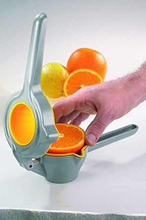 Соковижималка Westmark/соковижималка для апельсинів/фруктів/цитрусових, алюміній, безпечна для харчових продуктів/пластик, лайм, сріблястий/жовтий, 50002260, 237 x 116 x 69 мм
