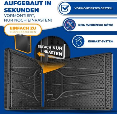 Складной стол для кемпинга 183 х 76 х 74 см KESSER