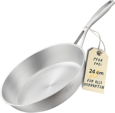 Сковорода 24 см, нержавіюча сталь без покриття Silberthal