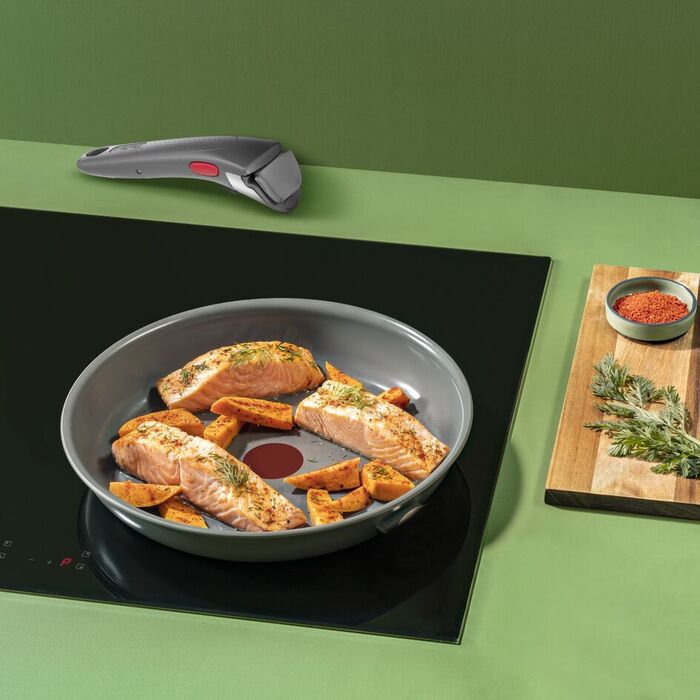 Tefal Набір посуду Ingenio Renew, знімна ручка, 3предмети, алюміній, бакеліт, сірий