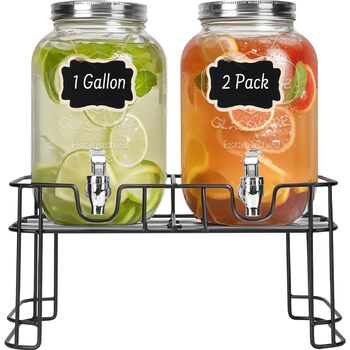 Набор стеклянных диспенсеров для напитков 2 шт. 4 л DHSBTLS