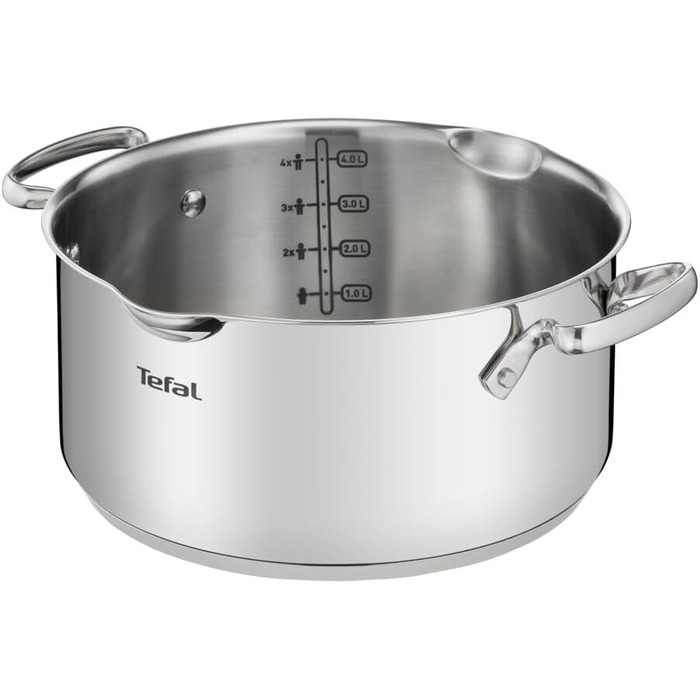 Кастрюля 5 л из нержавеющей стали со стеклянной крышкой 24 см Duetto+ Tefal