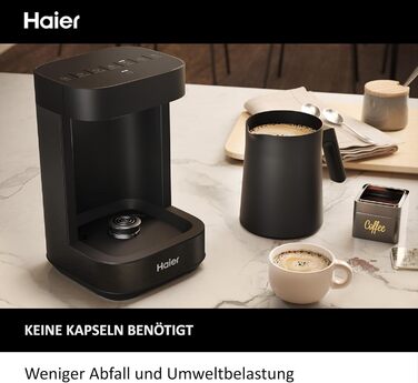 Чайник та спінювач молока Haier в одному Прилад для приготування кількох напоїв із вбудованим чайником та спінювачем молока Багато програм для кави, гарячого шоколаду, чаю та заварювання Серія 5 - HMB5A