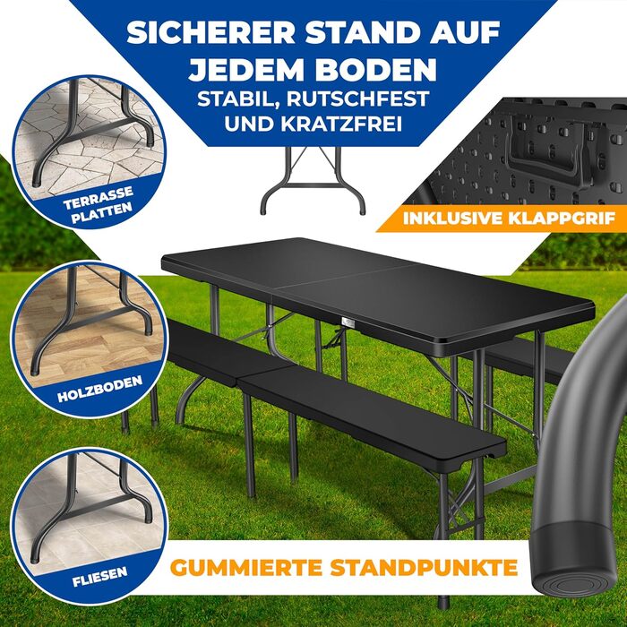 Стіл-фуршет для кемпінгу 183 х 86 х 74 см KESSER