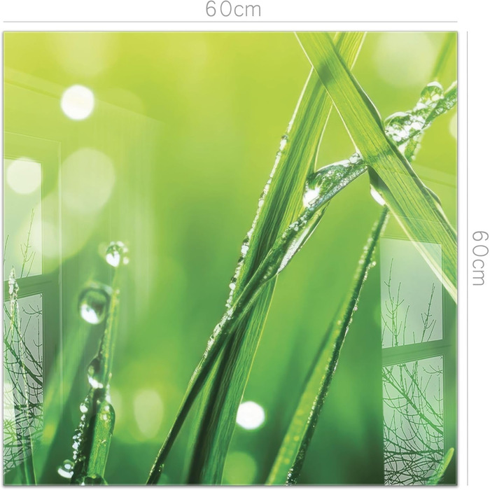 Кухонний фартух timalo зі скляним виглядом Північне море, очерет, захід сонця, океан, солома 2 мм акрилове скло Бризокості для плити, кухонний скляний фартух, акрилові скляні стінові панелі, захисна панель для фартуха (60 x 60 см, 315- Зелена трава)