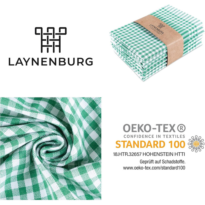 Набор полотенец из 10 предметов 45 x 65 см, зеленый LAYNENBURG