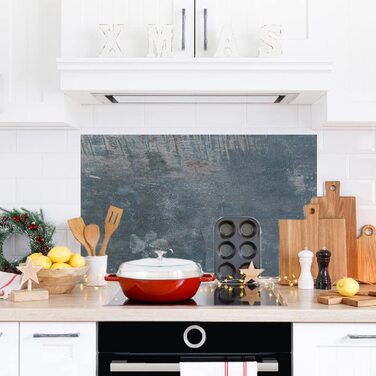 Дизайнерський кухонний фартух з алюмінієвого композиту, кухонний фартух, товщина 3 мм, 60x100 см, (темне покриття)