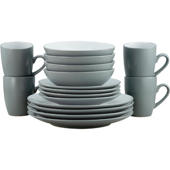 Набор посуды на 4 персоны, 16 предметов, серый/белый, Cool Grey Creatable