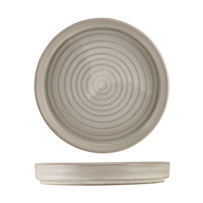 Тарелка с бортиком, 20.5*2,9 см, презентационная, Terra Stoneware Antigo Cinza, GenWare