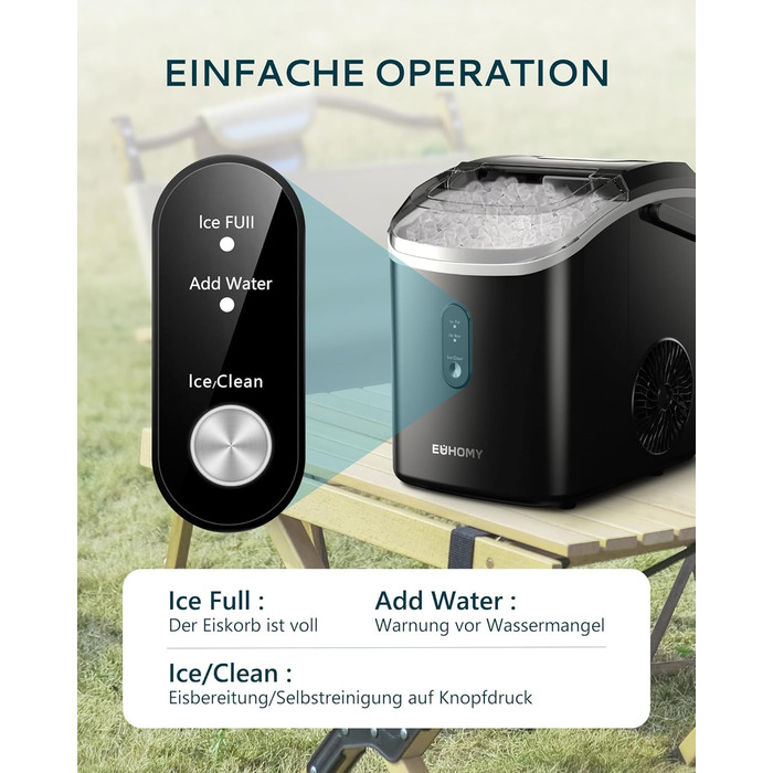 Льодогенератор виготовлення за 6 хвилин 120 Вт EUHOMY