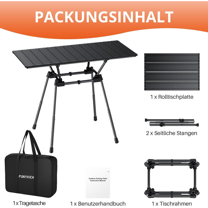 Складной кемпинговый стол 89 x 40 см FUNYKICH