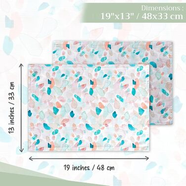 Бавовняні килимки, набір з 4 шт. , декоративні килимки, пасхальні килимки, що миються, для свят, вечерь, весни, літа (33 см x 48 см) (046 - Літній пікнік), 39Hermine, 100