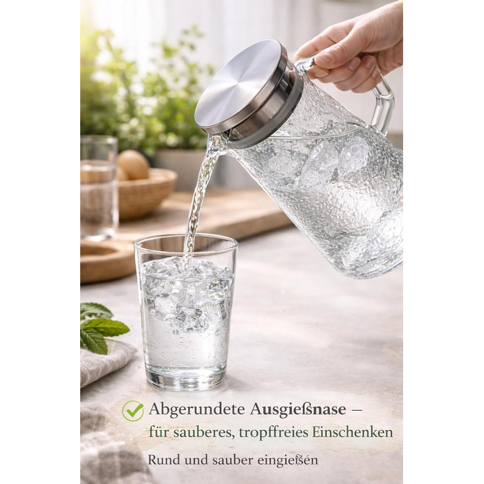 Скляний графін з кришкою 1,5 л WOODFLAME DECO AND MORE