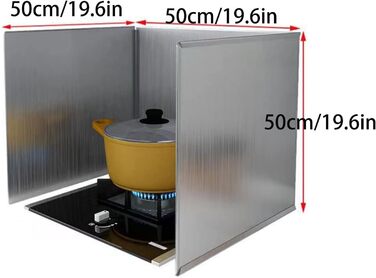 Кухонний фартух, складана стінка, захист від бризок, масляний бар&39єр, плита, складаний, нержавіюча сталь, жироварка, кухонний фартух (50x50x50 см)