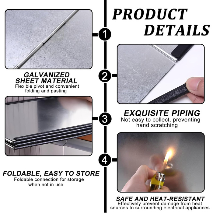 Защита от брызг для плиты 76 х 29 х 30 см PORFOYO