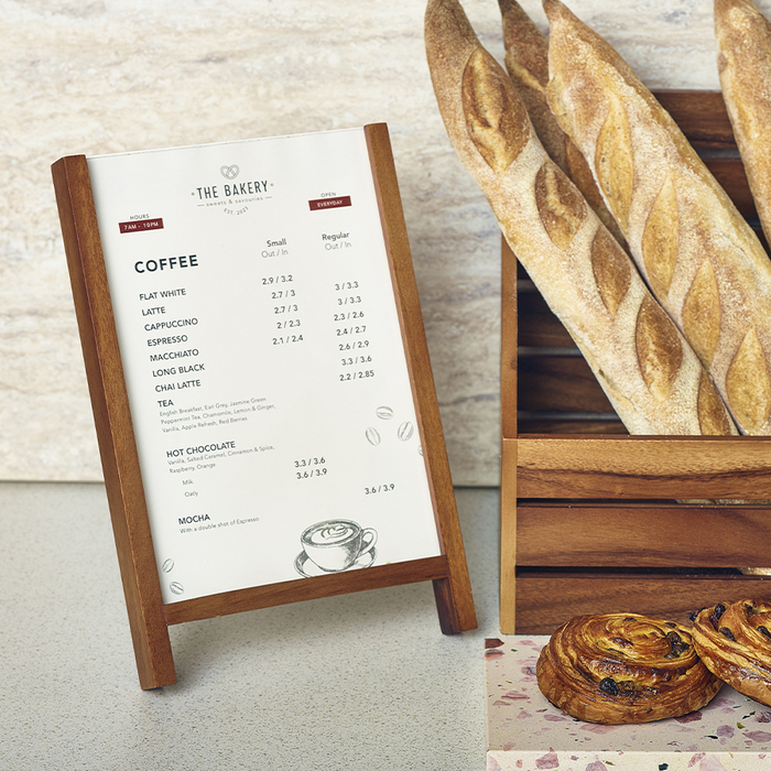Держатель для меню 23*34.5*h 4 см, Acacia Wood, Genware
