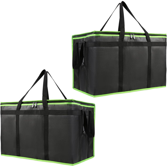 Складні, ізольовані сумки для їжі з шарами, чудово зберігають тепло для кемпінгу та пікніків, водонепроникна сумка-холодильник для кемпінгу (чорна), 2