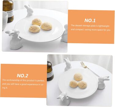 Керамічна тарілка для торта з кроликами 24,5 см VICASKY