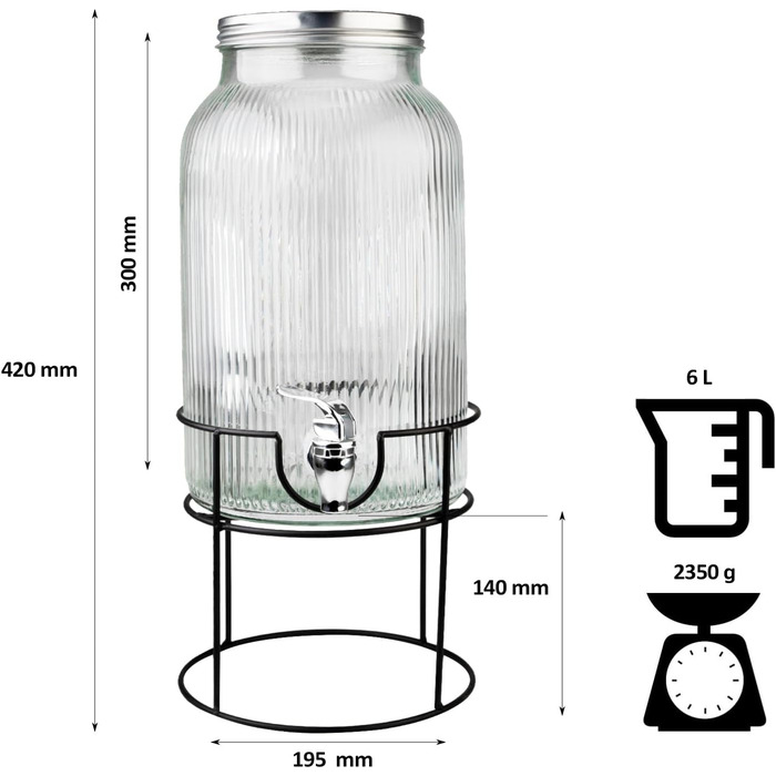 Диспенсер для напитков с подставкой 6 л SUPERBUTELKI.PL