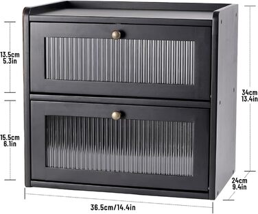 Двухуровневая хлебница 36,5 x 24 x 34 см, черная Lnopever