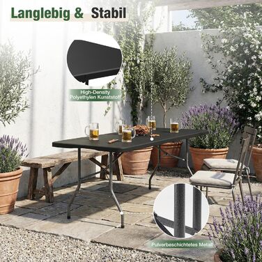 Складной фуршетный стол 152 х 70 х 74 см черный Sekey