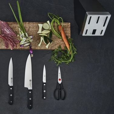 Набір з 5 ножів з ножицями та заточуючим блоком сірий Gourmet Zwilling