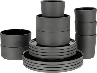 Набір посуду на 4 персони, 16 предметів, Futuro Black Creatable