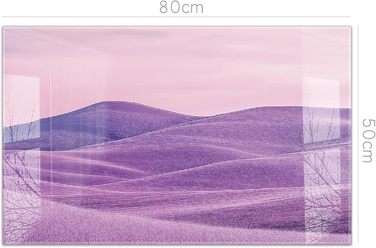 Кухонний фартух timalo зі скляним виглядом Північне море, очерет, захід сонця, океан, солома 2 мм акрилове скло Бризок настінний для плити, кухонний скляний фартух, акрилова скляна настінна панель, панель для фартуха (80 x 50 см, 306- Фіолетовий пейзаж)