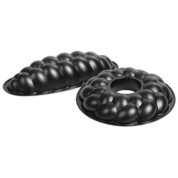 Набор из 2 форм для плетеной пасхальной выпечки длиной 38 см и диаметром 32 см, черная Kaiser