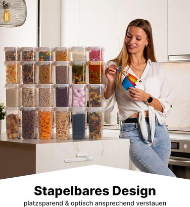 Набор из 24 контейнеров для хранения, прозрачный/белый Deco haus