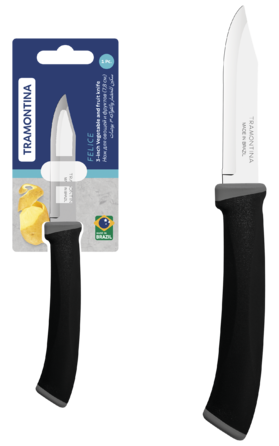 Нож для овощей Tramontina Felice black, 78 мм (7081474)