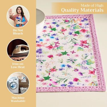 Бавовняні килимки для серветок, набір з 4 шт. , декоративні килимки для серветок, пасхальні килимки, що миються, для свят, вечерь, весни, літа (33 см x 48 см) (053 - Шардон), 39Hermine 100