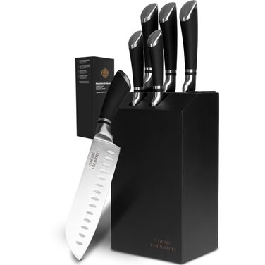 Набор 6 предметов кухонных ножей с деревянным блоком S-Home Unlimited