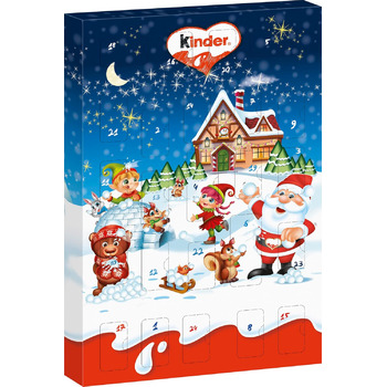 Різдвяний адвент-календар, 24 шоколадні делікатеси 150 г Mini Mix Kinder