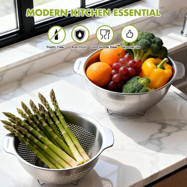 Кухонний друшляк-сито з 2 ручками 27 см Greentainer