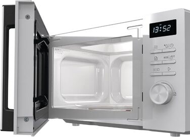 Мікрохвильова піч Gorenje MO20A3WH / 20 л / 800 Вт / AquaClean / AutoMenu / Сенсорне керування / LED дисплей / Функція розморожування / 5 рівнів потужності / Блокування від дітей / Електронна / Біла