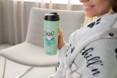 ARDESTO Thermal Mug Coffee time Frenchie 450 мл, нержавеющая сталь, зеленый