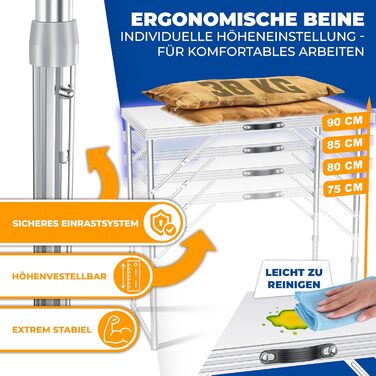 Набір із 3 столів для кемпінгу 100 х 60 см KESSER