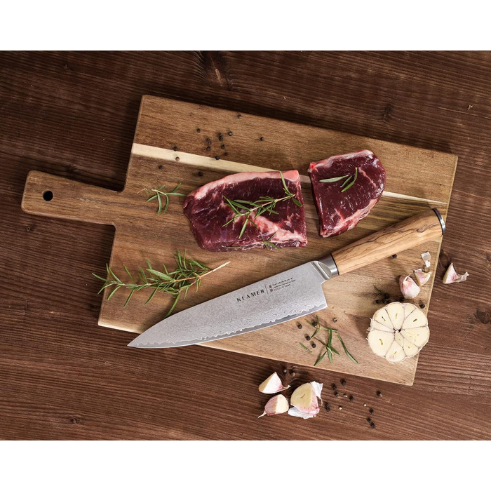 Нож поварской 20 см с рукоятью из оливкового дерева Klamer