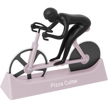 Резак для пиццы в виде велосипедиста с подставкой, лиловый KUONIIY
