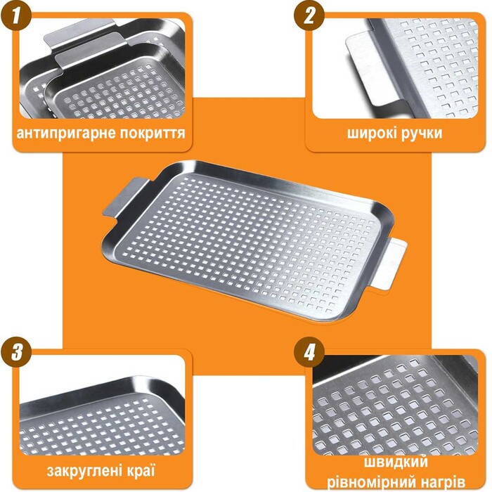 Перфорированный вок-деко 41,8 x 2,5 x 25,3 см GRILLI 777625 Код: 013399