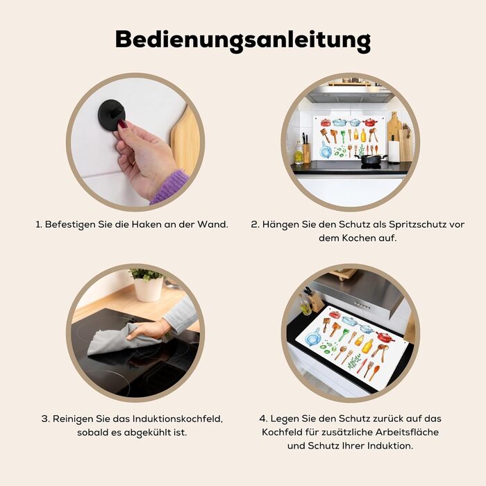 Фартух для плити, кухонний фартух, вініл, 78x52 см, декор для кухні, облицювання стіни, кришка плити - сіро-чорна (кухня - креслення, 52,7Д x 91,6Ш см)