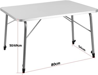 Складной алюминиевый стол для кемпинга 80 x 55 см Deuba
