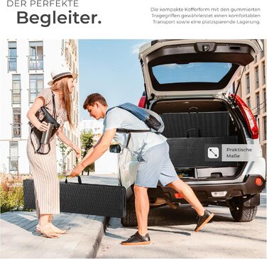 Комплект садовой мебели из 3 предметов черный tectake