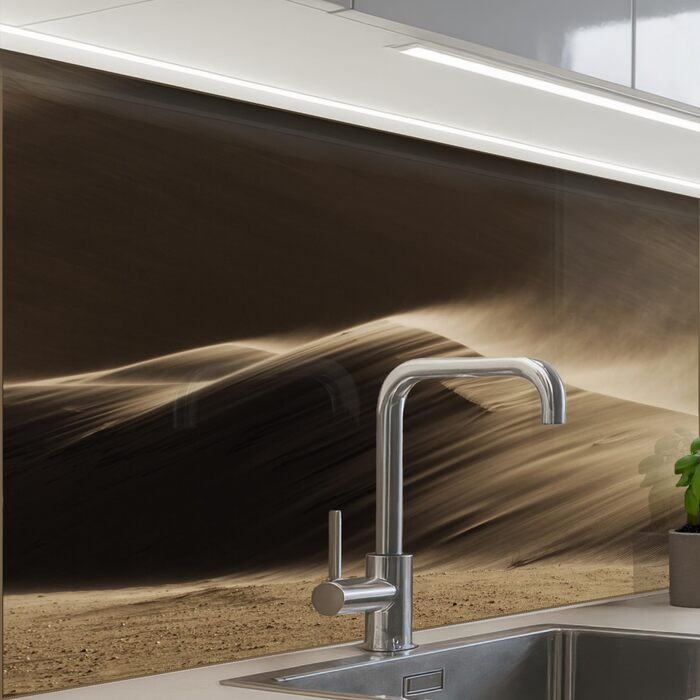 Кухонний фартух 60x80 см Самоклеючий настінний захисний екран для кухні Кухонний фартух Кухонні фасади Кухонні фартухи Кухонна стіна Вода - Пейзаж - (Пустеля - Пісок, 60 x 80 см)